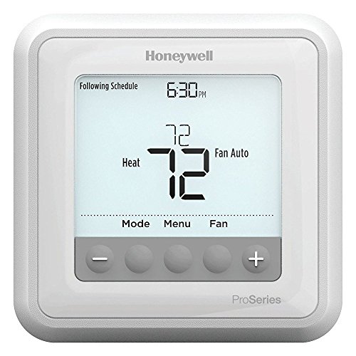 Honeywell TH6210U2001/U T6 Pro Programmable Thermostat, 2 Heat / 1 Cool Heat Pump Or 1 Heat / 1 Cool Conventional