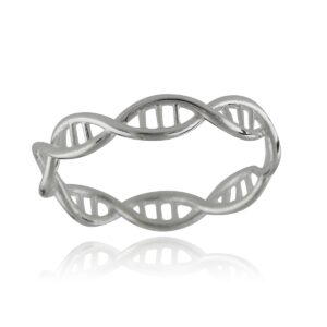 FashionJunkie4Life Sterling Silver DNA Molecule Double Helix Ring Band, Sizes 6-10, Science (6)