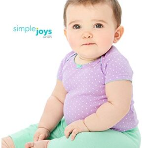 Simple Joys by Carter's Baby Girls' 4-Pack Pant, Mint Green/Pink/Grey, 6-9 Months