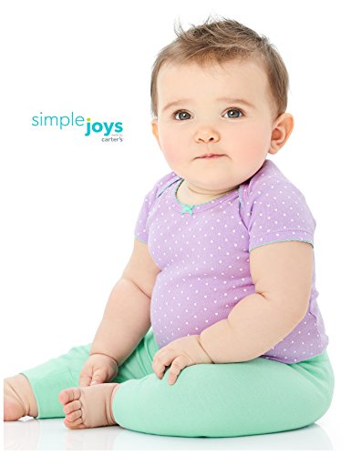 Simple Joys by Carter's Baby Girls' 4-Pack Pant, Mint Green/Pink/Grey, 6-9 Months