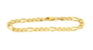 bracelet real 10k yellow gold hollow figaro 4.0mm, 7" to 10" (9)