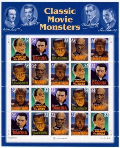 usps classic movie monsters collectible stamp 32 cent sheet scott 3168