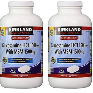 Kirkland Signature Glucosamine with MSM, 375 Tablets (2 Pack)