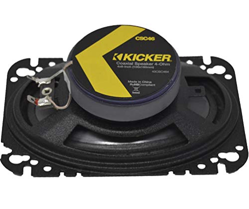 Kicker CSC 4x6-INCH (100x160mm) COAXIAL Speakers, 4-OHM (Pair)