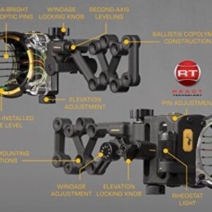 Trophy Ridge React H5 Archery Bow Sight, Right Hand, 0.019 Pin