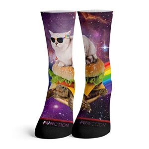 Function - Galaxy Cat Surfing Burger Turtle Fashion Socks One Size