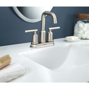 Moen WS84228SRN Gibson Two-Handle High Arc Bathroom Faucet, Spot Resist Brushed Nickel