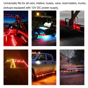 FXC 'Purishion 10x 3/4 in' Round LED Clearence Light Front Rear Side Marker Indicators Light for Truck Car Bus Trailer Van Caravan Boat, Taillight Brake Stop Lamp (12V, Red+Amber)