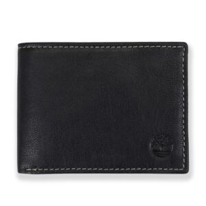 Timberland Men's Leather Passcase Security RFID Wallet, Black, One Size