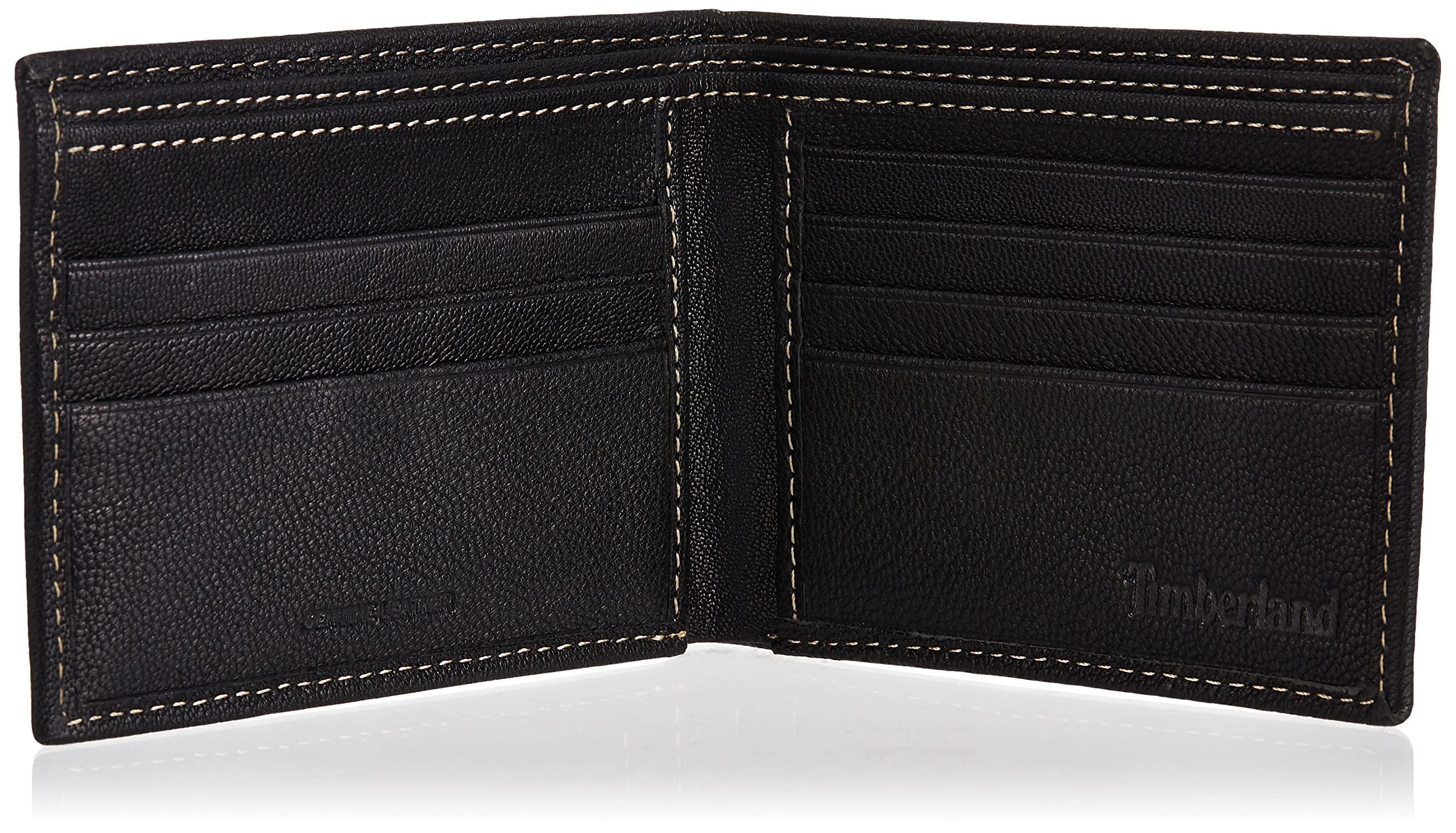 Timberland Men's Leather Passcase Security RFID Wallet, Black, One Size