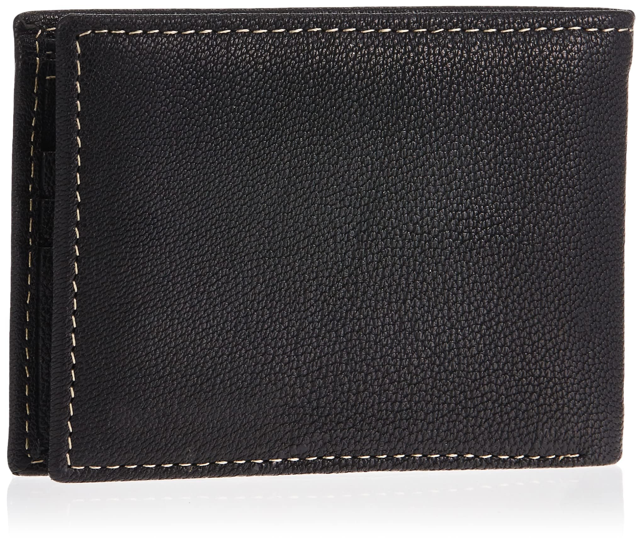 Timberland Men's Leather Passcase Security RFID Wallet, Black, One Size