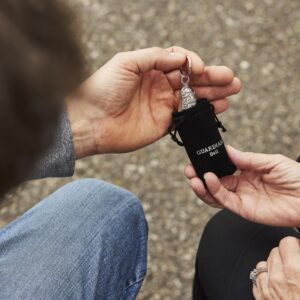 Guardian Bell Guitar Good Luck Bell w/Keyring & Black Velvet Gift Bag | Motorcycle Bell | Lead-Free Pewter | Good Luck Gift to Friends & Family | Bike Bell | Made in USA