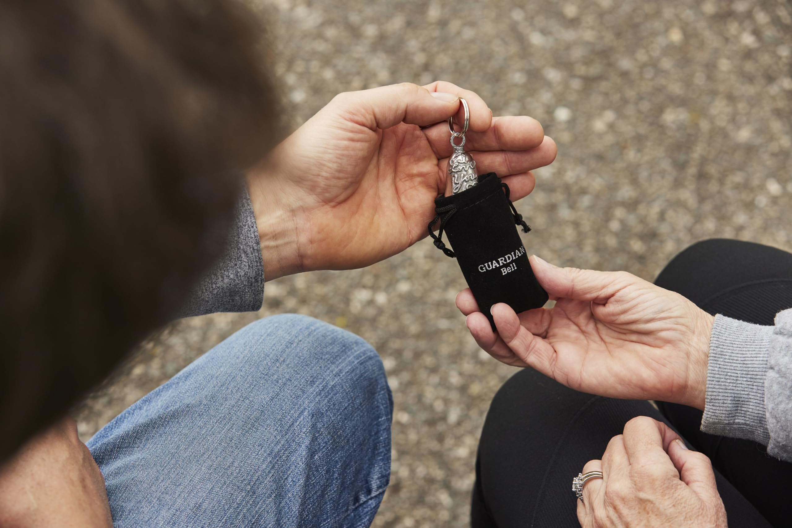 Guardian Bell Guitar Good Luck Bell w/Keyring & Black Velvet Gift Bag | Motorcycle Bell | Lead-Free Pewter | Good Luck Gift to Friends & Family | Bike Bell | Made in USA