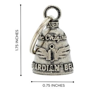 Guardian Bell Guitar Good Luck Bell w/Keyring & Black Velvet Gift Bag | Motorcycle Bell | Lead-Free Pewter | Good Luck Gift to Friends & Family | Bike Bell | Made in USA