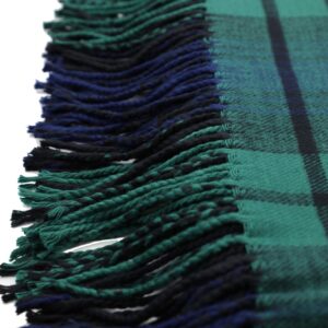 Achillea Long & Wide Scottish Tartan Plaid Large Cashmere Feel Blanket Scarf Check Shawl Wrap 80" x 29" (Green)