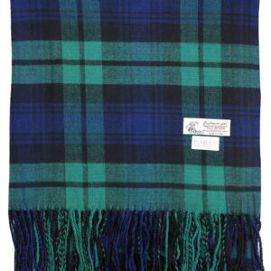 Achillea Long & Wide Scottish Tartan Plaid Large Cashmere Feel Blanket Scarf Check Shawl Wrap 80" x 29" (Green)