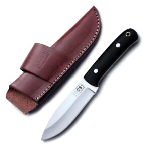 GCS Handmade G10 Handle D2 Tool Steel Tactical Hunting Knife with leather sheath Full tang blade designed for Hunting & EDC GCS 161