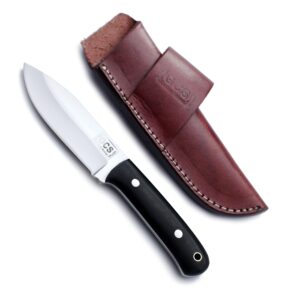 GCS Handmade G10 Handle D2 Tool Steel Tactical Hunting Knife with leather sheath Full tang blade designed for Hunting & EDC GCS 161