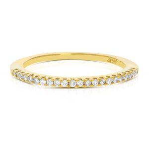 Vir Jewels 1/6 cttw Pave Round Diamond Wedding Band for Women in 10K Yellow Gold Prong Set, Size 5