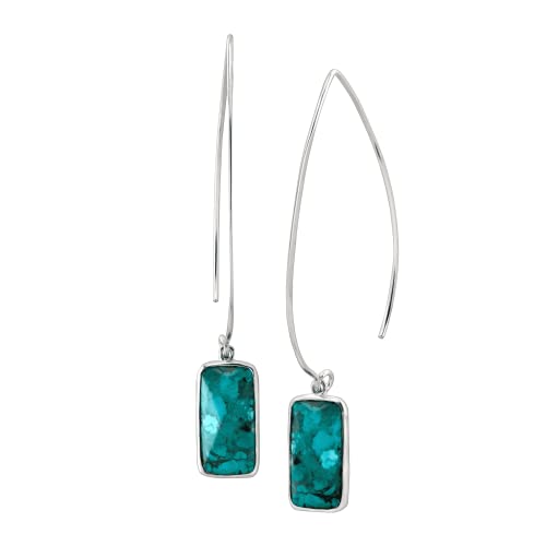 Silpada 'Oasis' Compressed Turquoise Drop Earrings in Sterling Silver