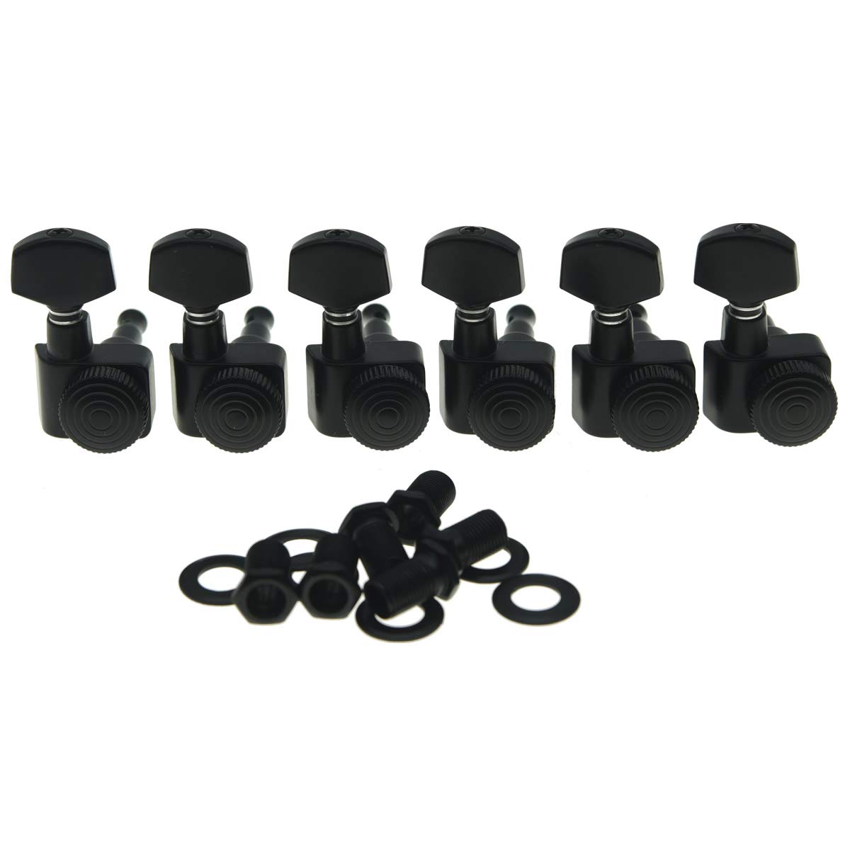 KAISH Black 2 Pin Locking Tuners Tuning Keys Pegs Machine Heads for American Stratocaster/Telecaster Strat/Tele