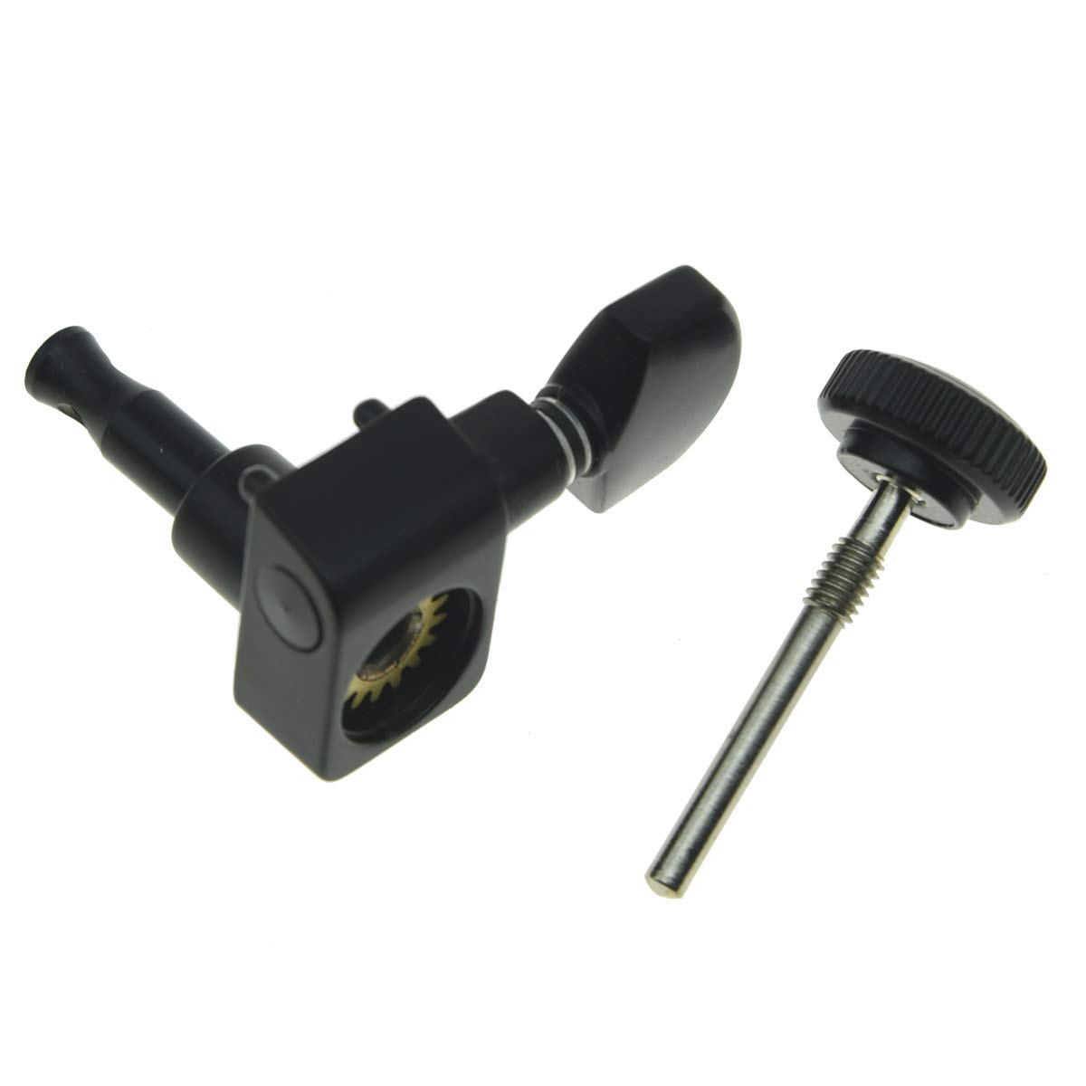 KAISH Black 2 Pin Locking Tuners Tuning Keys Pegs Machine Heads for American Stratocaster/Telecaster Strat/Tele