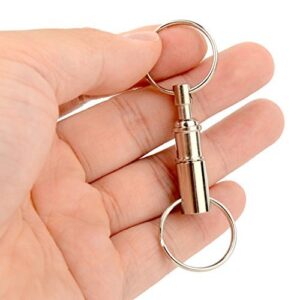 lasenersm 2 Pcs Heavy Duty Dual Key Ring Pull Apart Snap Lock Holder Detachable Key Rings Keychains Lock holder Key Accessory