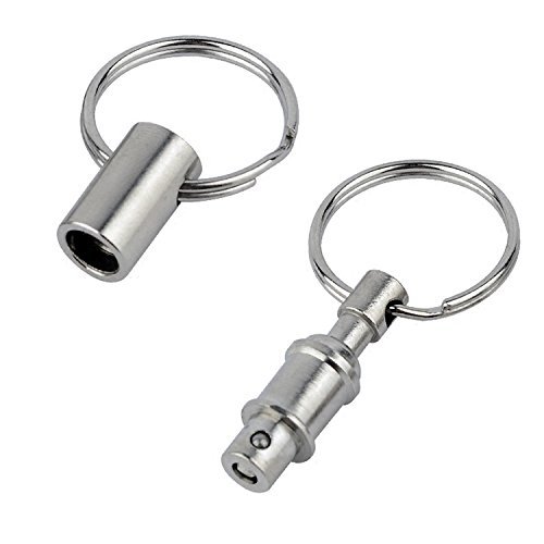 lasenersm 2 Pcs Heavy Duty Dual Key Ring Pull Apart Snap Lock Holder Detachable Key Rings Keychains Lock holder Key Accessory