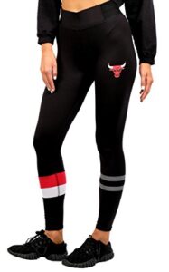 ultra game nba chicago bulls womens leggings perimeter fitness sport yoga pants, black, medium