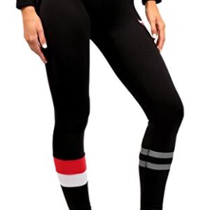 Ultra Game NBA Chicago Bulls Womens Leggings Perimeter Fitness Sport Yoga Pants, Black, Medium