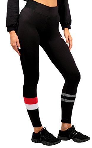 Ultra Game NBA Chicago Bulls Womens Leggings Perimeter Fitness Sport Yoga Pants, Black, Medium