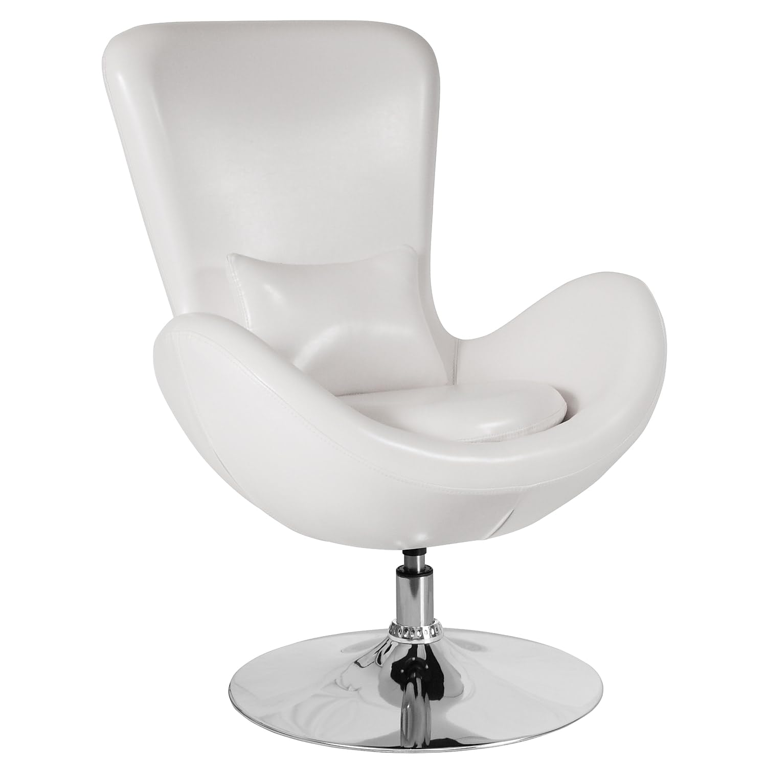 Flash Furniture Egg Series White LeatherSoft Side Reception Chair