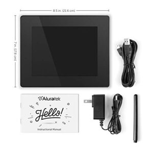 Aluratek 8" Wifi Digital Photo Frame with Touchscreen and 16GB Built-In Memory, USB/SD/SDHC Supported, Built-In Clock, Calendar, Weather, Easy Setup