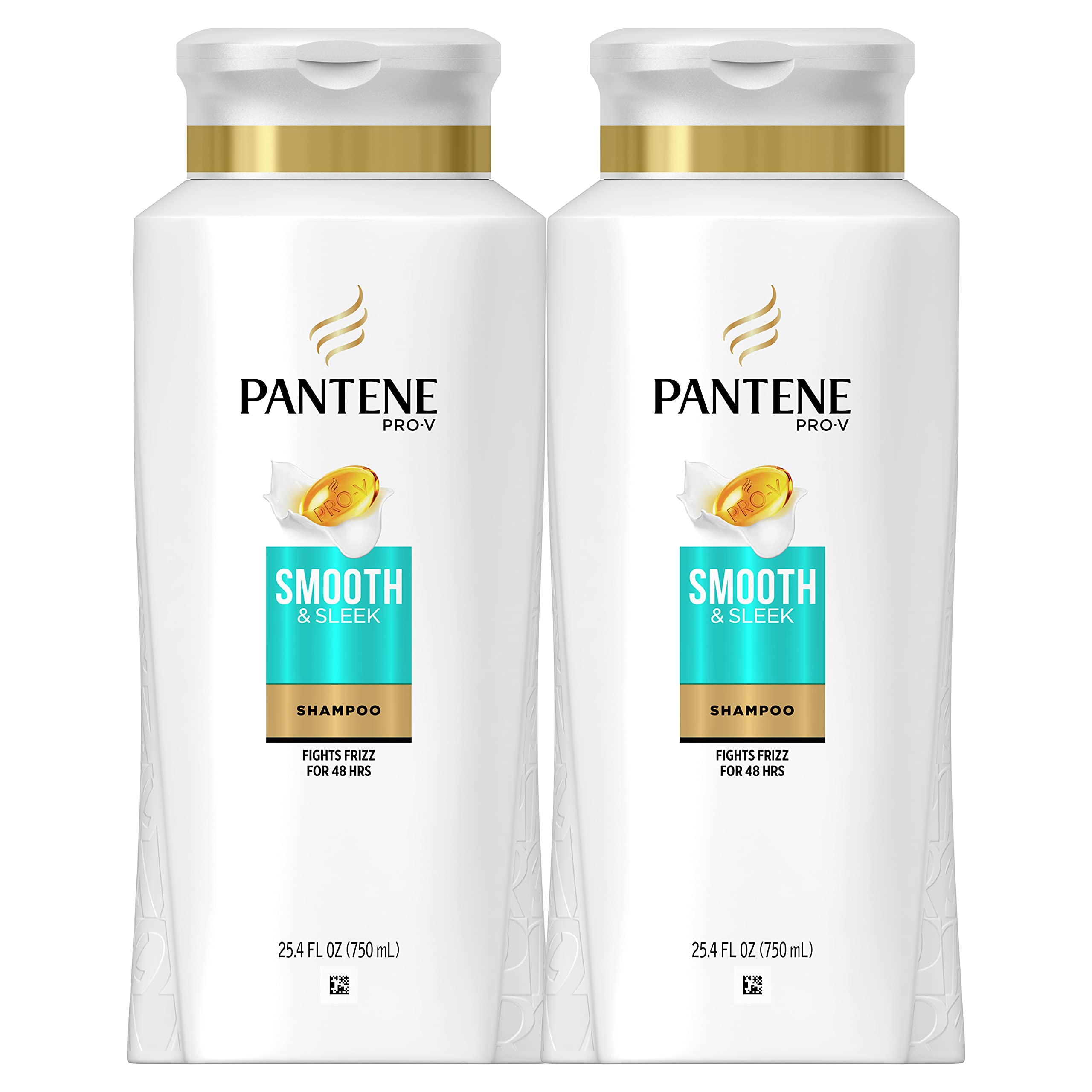 Pantene, Shampoo, with Argan Oil, Pro-V Smooth and Sleek Frizz Control, 25.4 fl oz, Twin Pack