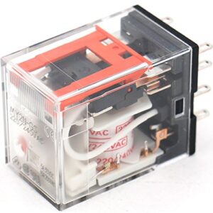 Baomain Power Relay MY2N-GS AC 220V-240V Coil LED Indicator 8 pin terminal with DIN Rail PYF8A Socket Base