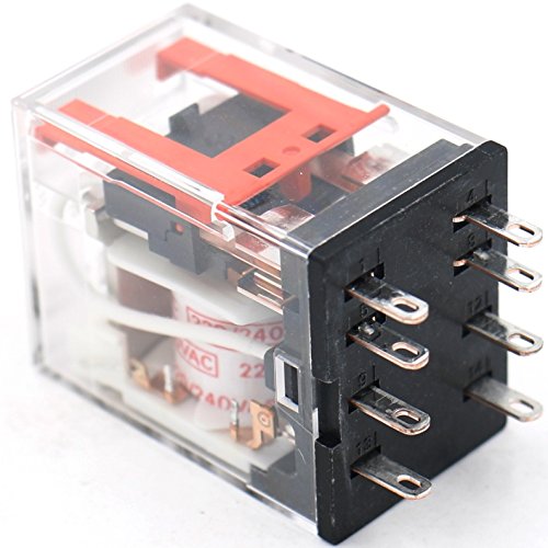 Baomain Power Relay MY2N-GS AC 220V-240V Coil LED Indicator 8 pin terminal with DIN Rail PYF8A Socket Base