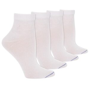 Dr. Scholl's Women's 4 Pack Diabetic and Circulatory Non Binding Ankle Socks, White, Shoe Size: 4-10