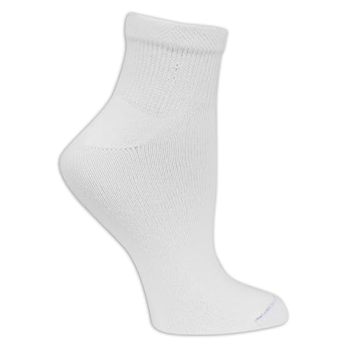 Dr. Scholl's Women's 4 Pack Diabetic and Circulatory Non Binding Ankle Socks, White, Shoe Size: 4-10