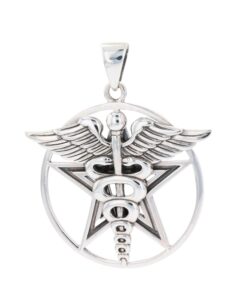 jewelry trends caduceus star pentagram pentacle sterling silver pendant