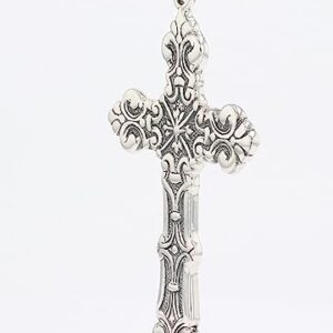 Jewelry Trends Sterling Silver X-Large Medieval Fleur de Lis Gothic Cross Pendant