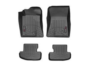 weathertech custom fit floorliners for ford mustang, shelby gt350, shelby gt350r, shelby gt500, mach 1-1st & 2nd row (44699-1-2), black