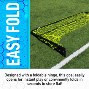 Franklin Sports Premier Steel - Folding Backyard Soccer Goal with All Weather Net - Kids Backyard Soccer Net - Easy Assembly - 10x5' - Black