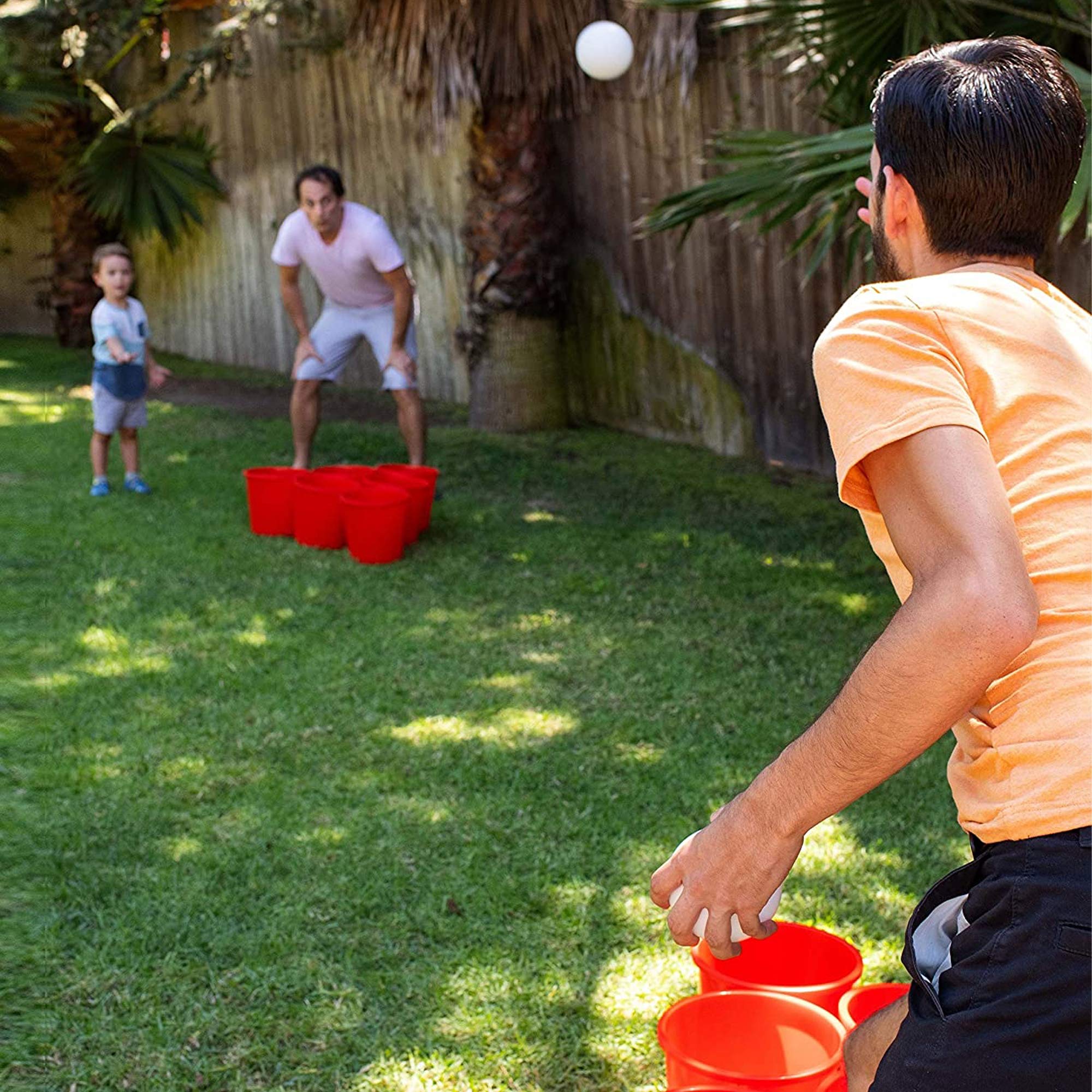 Yard Games Giant Yard Pong with Durable Buckets and Balls Including High Strength Carrying Case