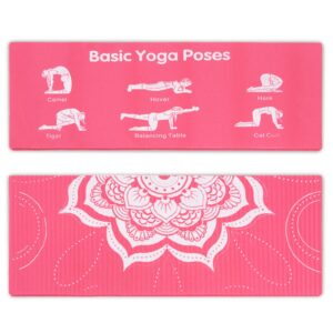 Crown Sporting Goods 1/2-inch (15mm) Chakra Art Yoga Knee and Elbow Pad (Coral)