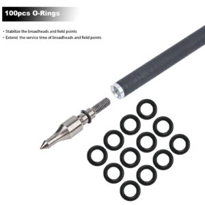 100pcs 1/4 Inch O-rings Specifically for Broadhead Replacement Rubber Bands Hunting Shooting Target