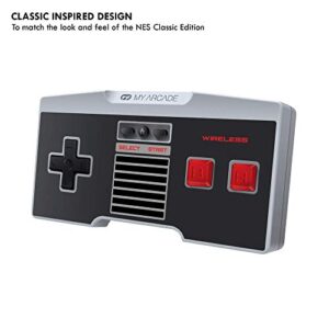 My Arcade GamePad Classic - Wireless Game Controller - Compatible with Nintendo NES Classic Edition, Wii, Wii U - Adapter Included - 30 Feet Range - Home Button - Battery Powered - Ergonomic Design