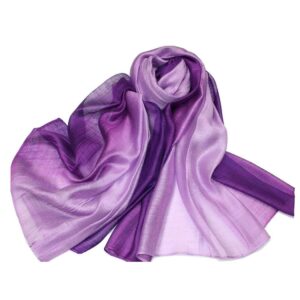 snug star cotton silk scarf elegant soft wraps color shade scarves for women (purple)