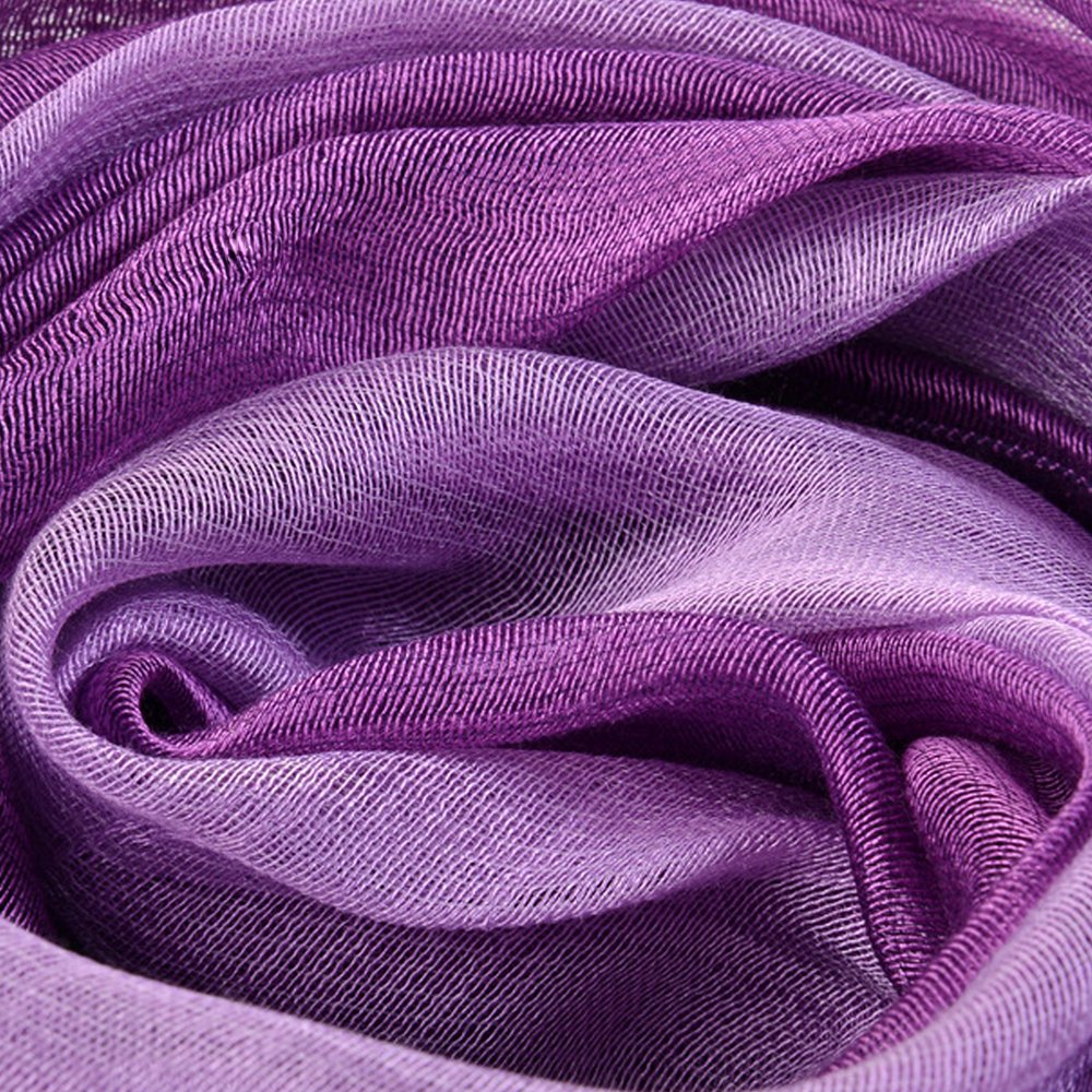 SNUG STAR Cotton Silk Scarf Elegant Soft Wraps Color Shade Scarves for Women (Purple)