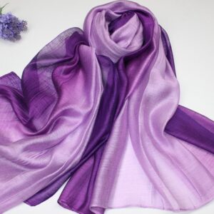 SNUG STAR Cotton Silk Scarf Elegant Soft Wraps Color Shade Scarves for Women (Purple)