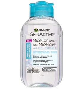 garnier skinactive micellar cleansing water, for waterproof makeup, 3.4 fl oz